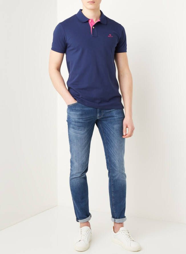 Gant Poloshirt CONTRAST COLLAR PIQUE SS RUGGER vormvast door elastan