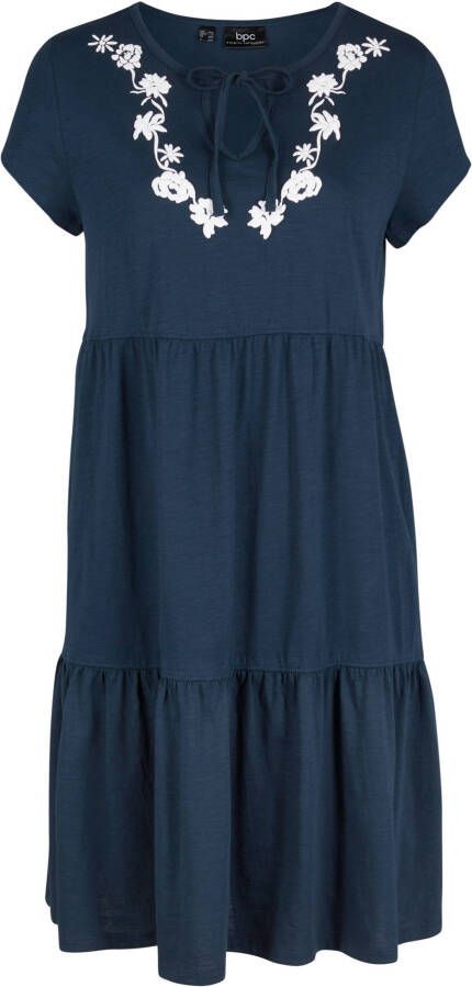 bpc bonprix collection Tuniekjurk van jersey, korte mouw, donkerblauw, 100% katoen