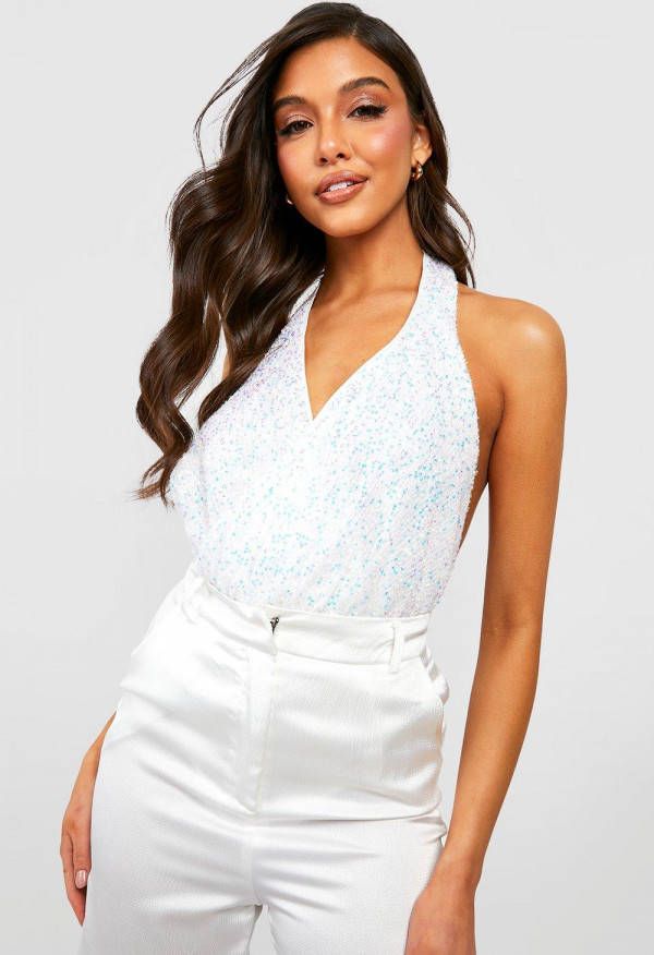 boohoo Gedrapeerde Halter Wikkel One Piece, Silver
