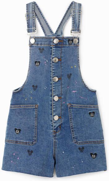 Desigual Korte denim tuinbroek van Mickey Mouse