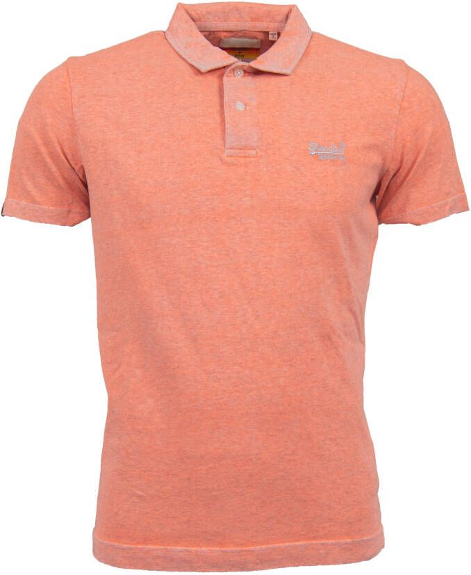 Superdry gemêleerde slim fit polo sunblast coral