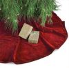 Merkloos Kerstboomrok Velvet Rood D120 Cm Kerstboomkleed Kerstboomrokken online kopen