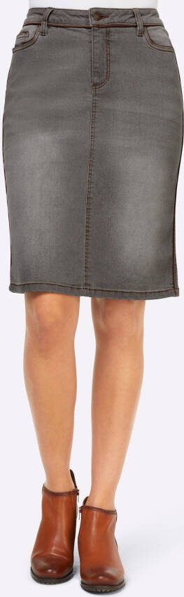 Jeansrok in grey denim van heine