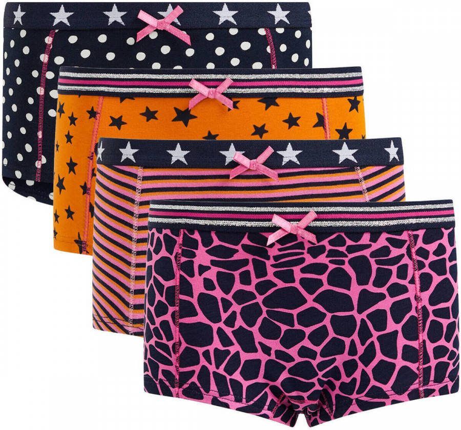 WE Fashion short set van 4 roze/oranje/zwart