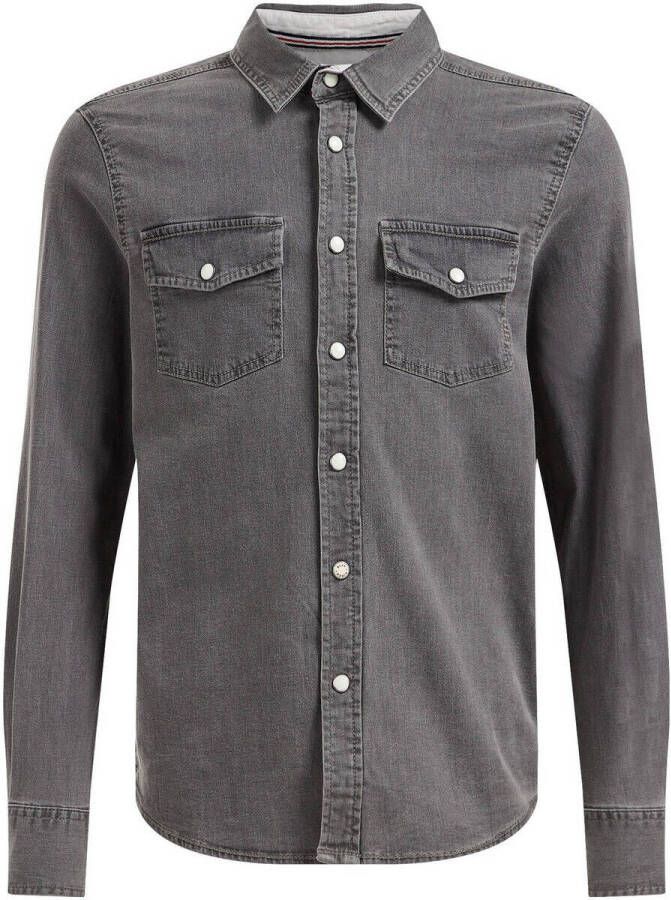 WE Fashion Blue Ridge denim overhemd light grey denim