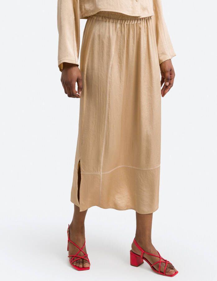 American vintage Vrouwen Kledingrokken Goud Ss23 , Beige, Dames