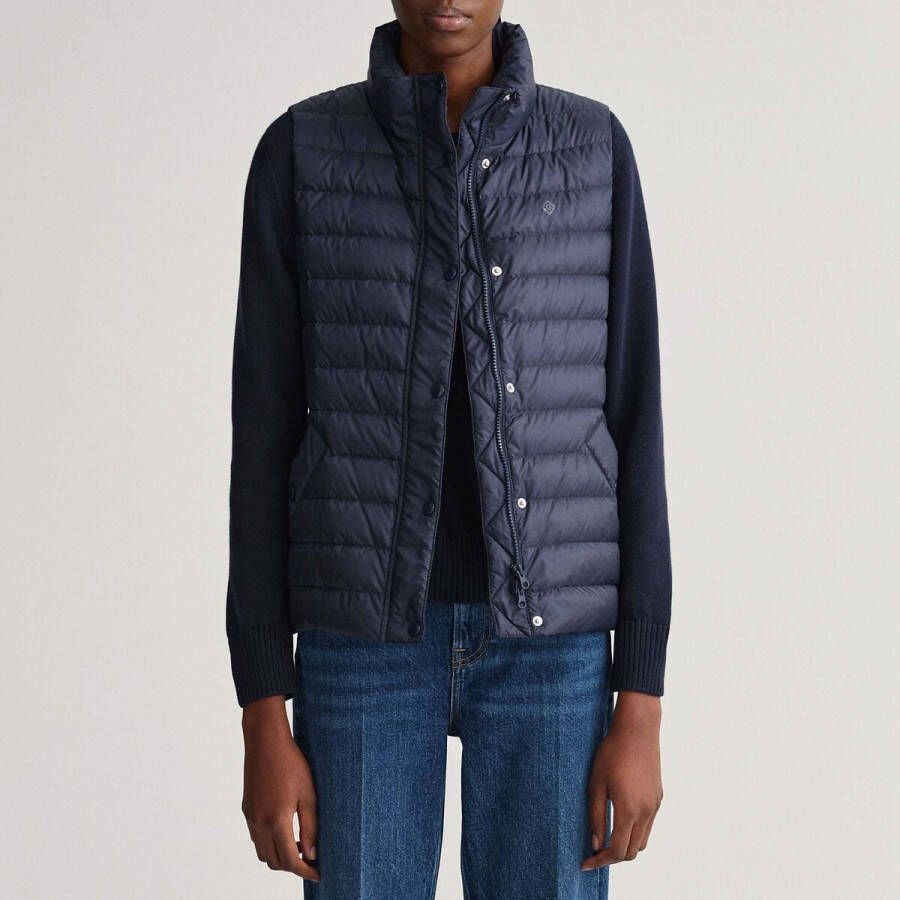Gant Licht naar beneden Gilet Vest , Blauw, Dames