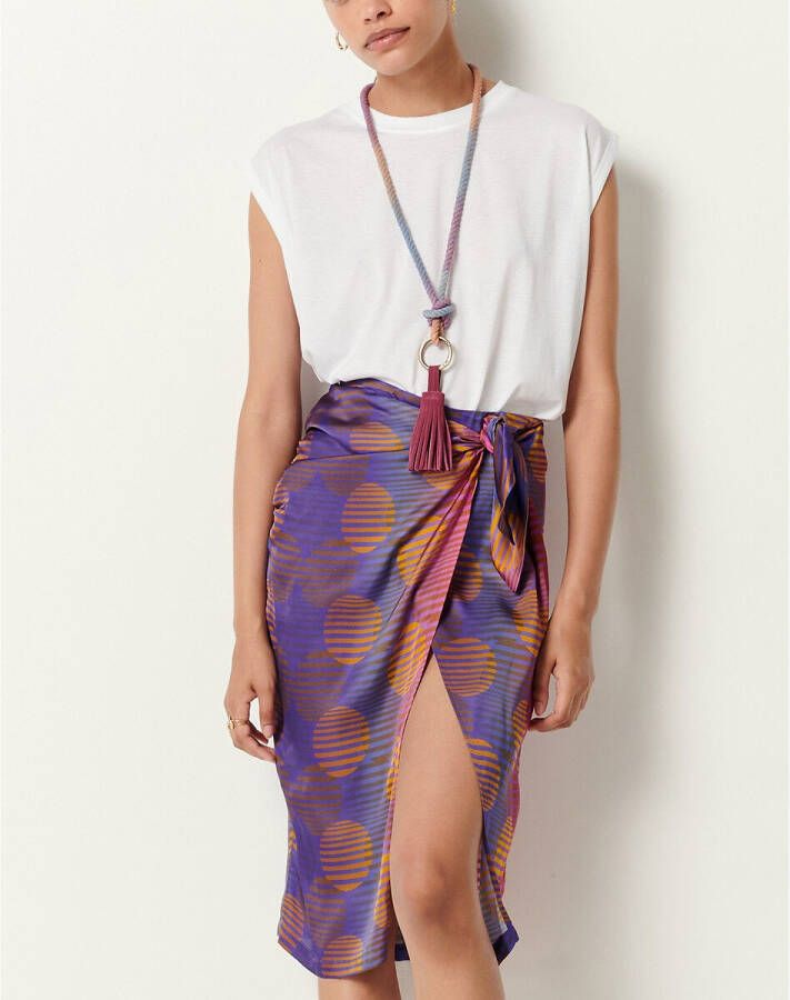 Sessun Le Couchant printed wrap skirt , Paars, Dames