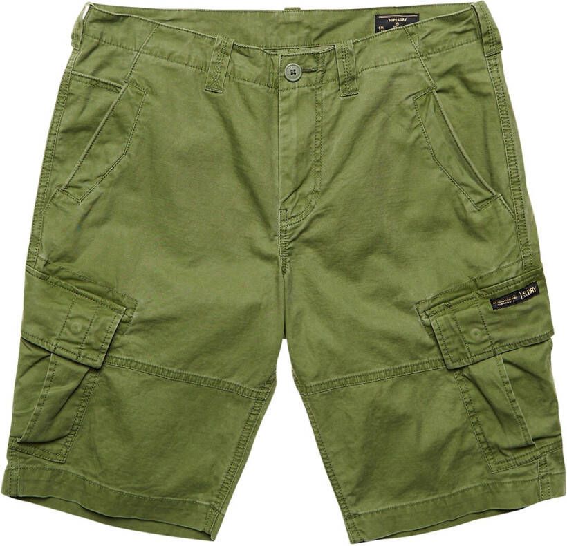 Superdry regular fit short van biologisch katoen authentic khaki