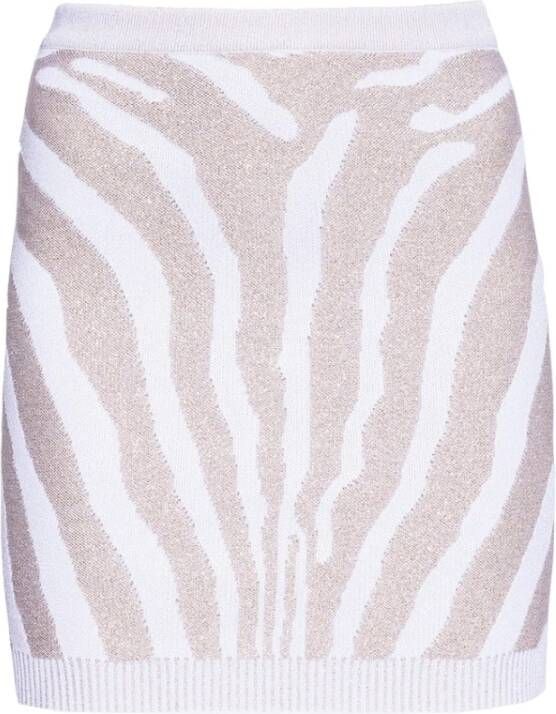 Balmain Skirt with animal motif , Beige, Dames