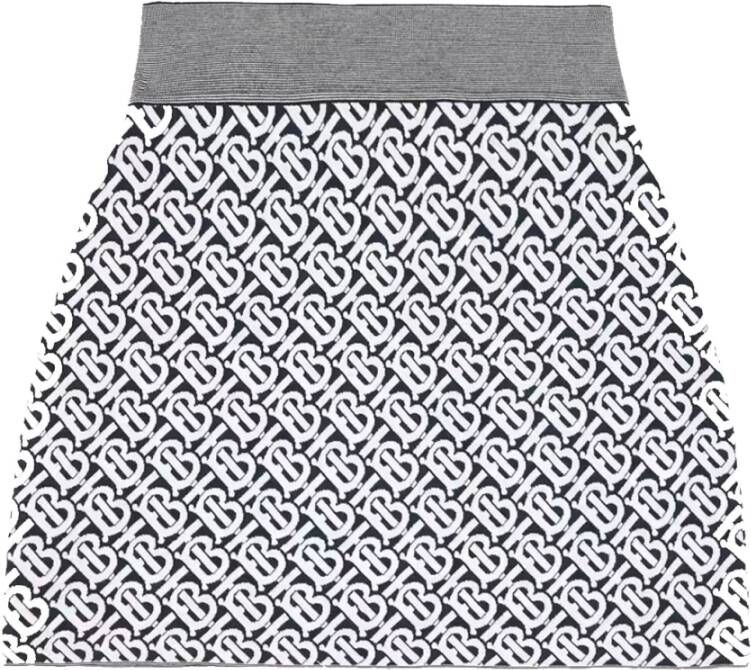 Burberry Nula Knitted Logo Skirt , Blauw, Dames