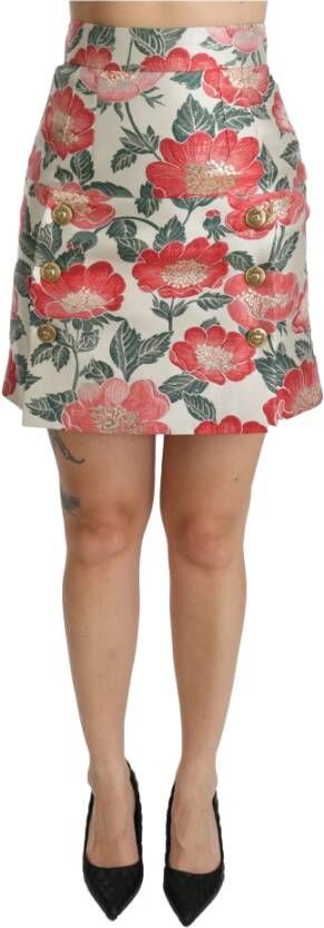 Dolce & Gabbana Floral High Waist Minirok , Rood, Dames