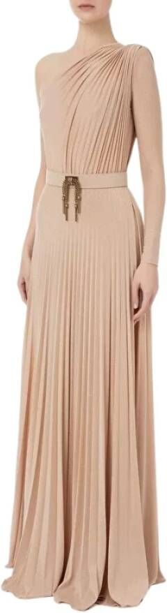 Elisabetta Franchi Gelegenheidsjurk , Beige, Dames