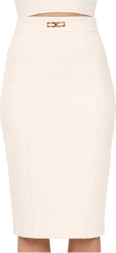 Elisabetta Franchi Kokerrokken Beige Dames