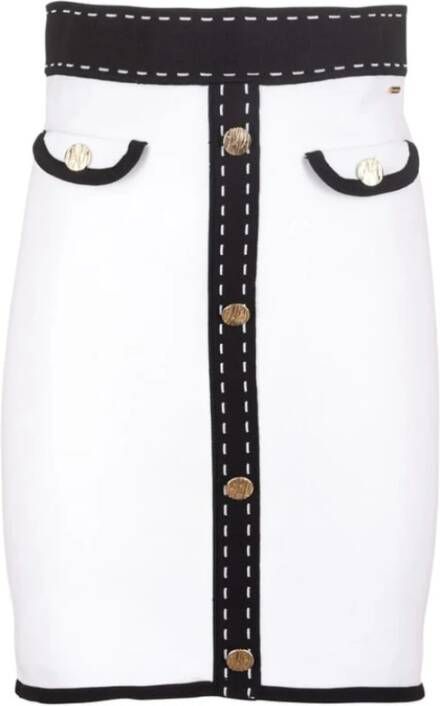 Fracomina gebreide slanke kokerrok Fr23Sg4001K41701 , Wit, Dames