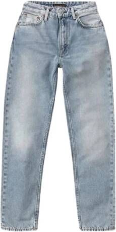 Nudie Jeans Straight Jeans Blauw Dames