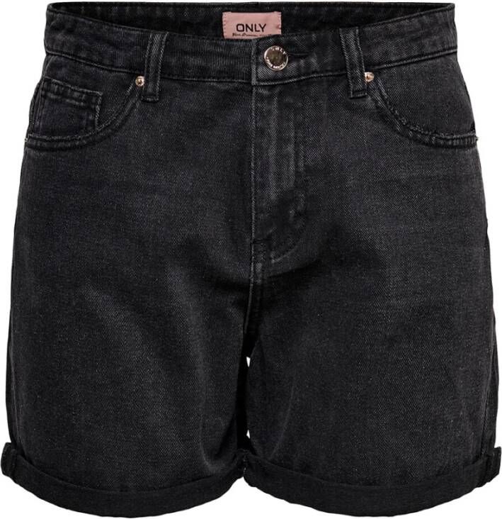 ONLY high waist jeans short black denim