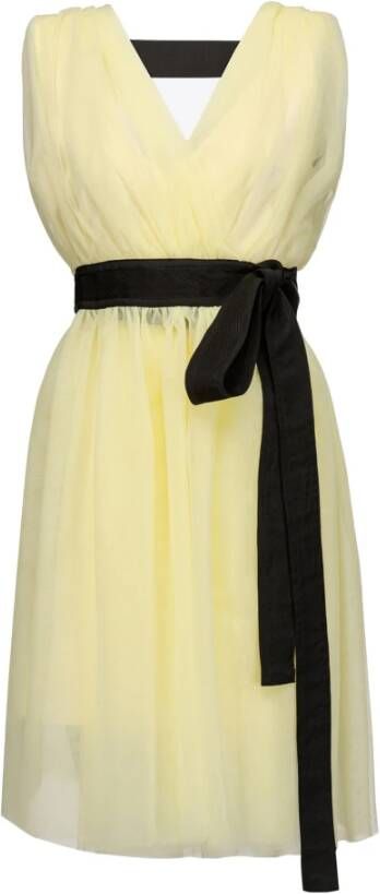 pinko Banana Abito Tulle Cady , Geel, Dames