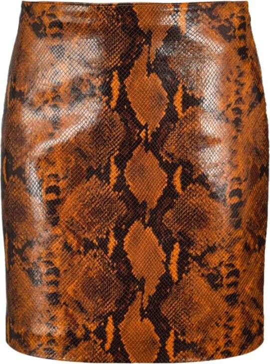 pinko Kent Gonna Similpelle St.snake , Bruin, Dames