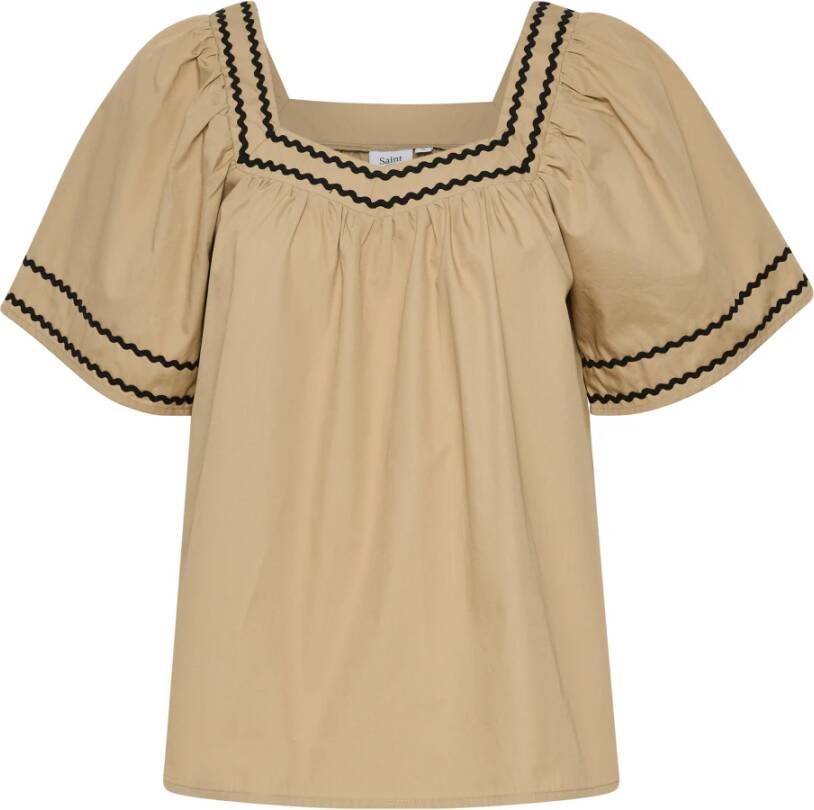 Saint Tropez Blouses Beige Dames