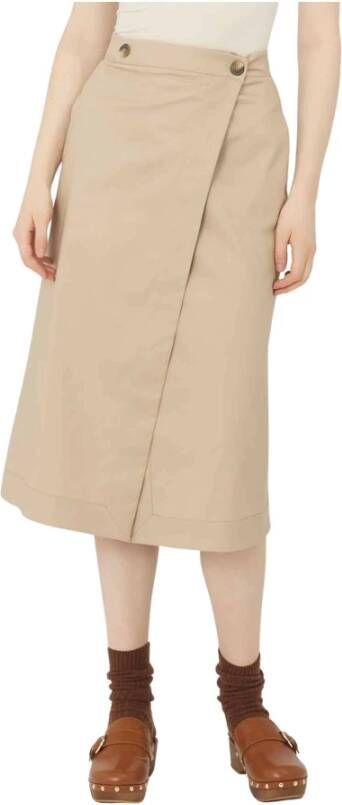 Silvian Heach Long Wrap Skirt , Beige, Dames