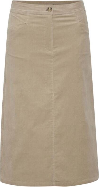 Soaked in Luxury Midirokken Beige Dames