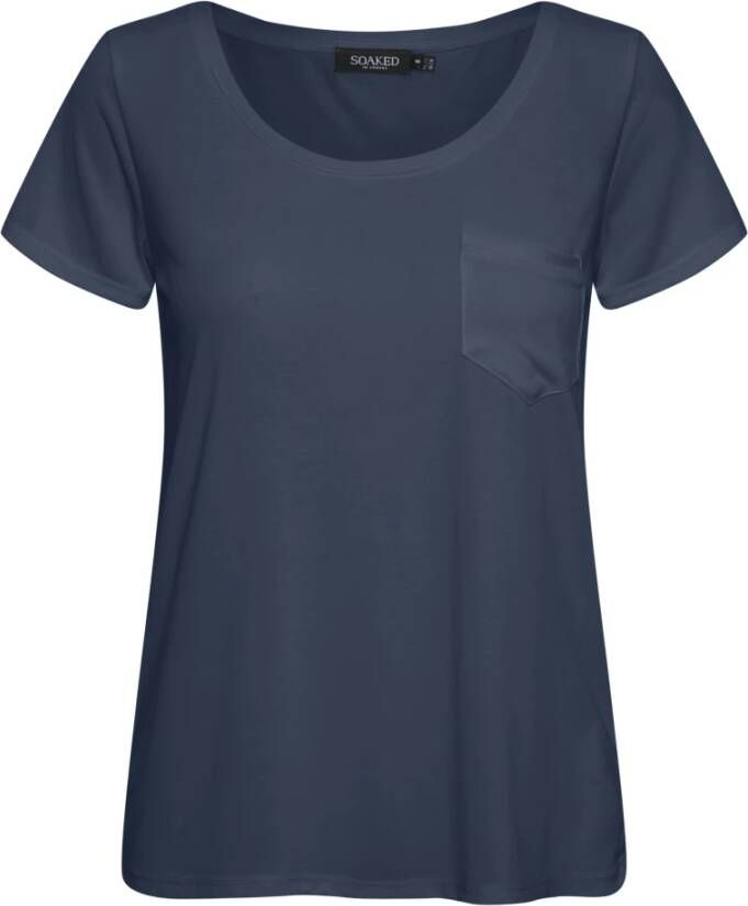 Soaked in Luxury T shirts Blauw Dames