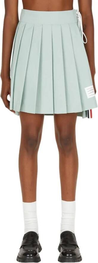 Thom Browne Gevallen zoom geplooide minirok , Blauw, Dames