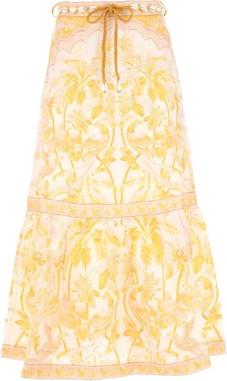 Zimmermann Maxi nederdel , Geel, Dames