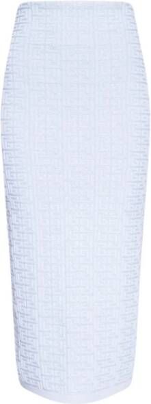 Balmain Monogram kokerrok , Blauw, Dames