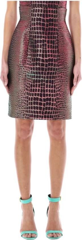 Balmain Women Clothing Skirts Multicolor Ss23 , Rood, Dames