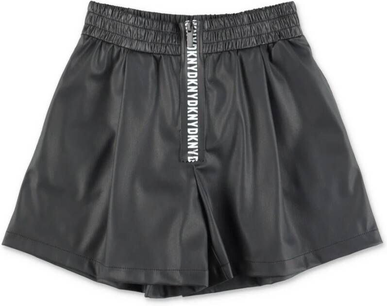 DKNY Zwarte faux lederen shorts , Grijs, Dames