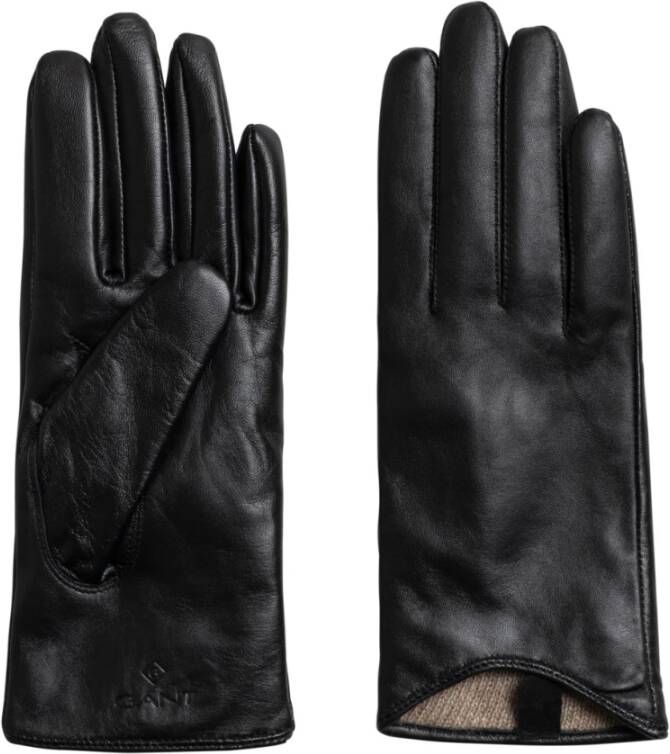 Gant Leren Handschoenen , Zwart, Dames