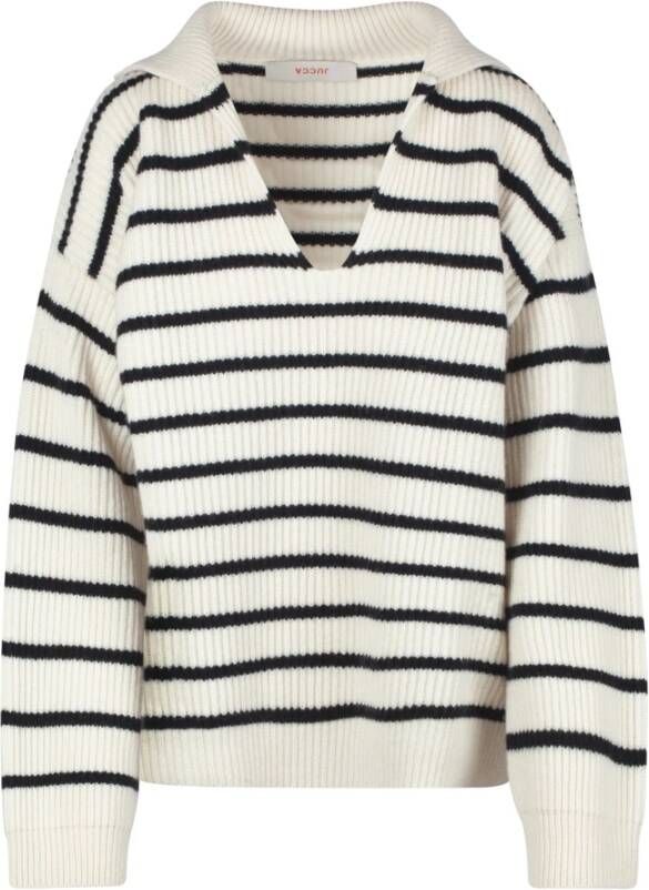 Jucca V hals gebreide kleding , Wit, Dames