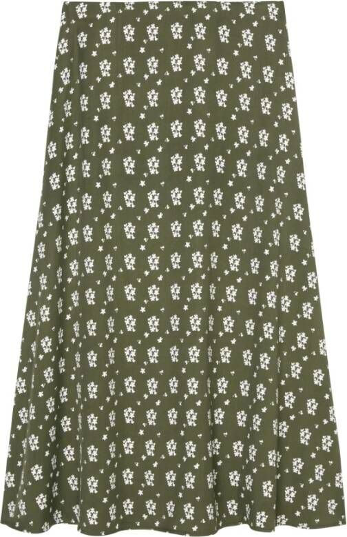 Marc O'Polo Flowing printed skirt , Groen, Dames