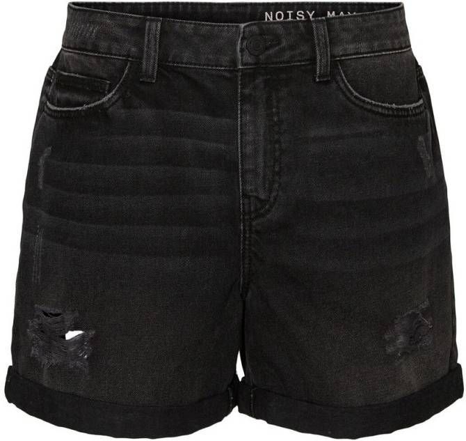 NOISY MAY high waist mom short Miley zwart