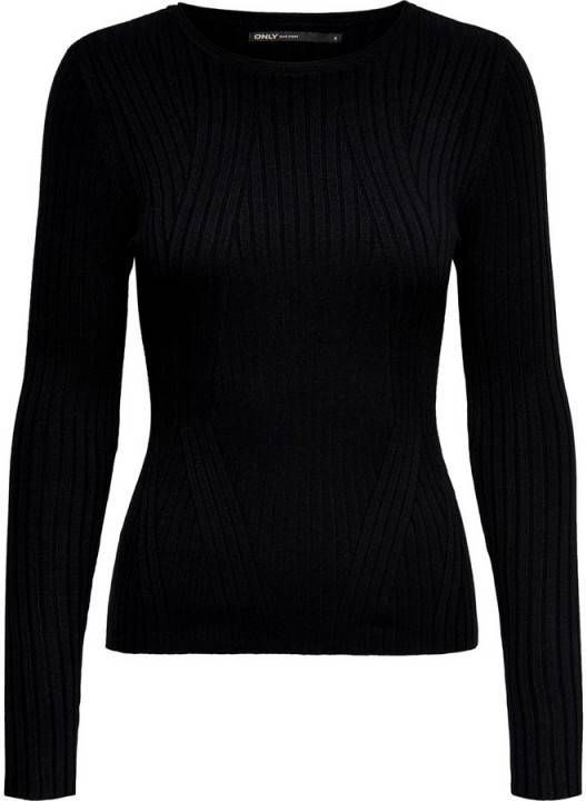 Only Onlnatalia L/S RIB Pullover KNT Noo: Black | Freewear Zwart
