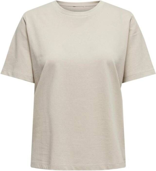 Only OOY S/S TEE JRS Noos Silver Lining | Freewear Beige , Beige, Dames