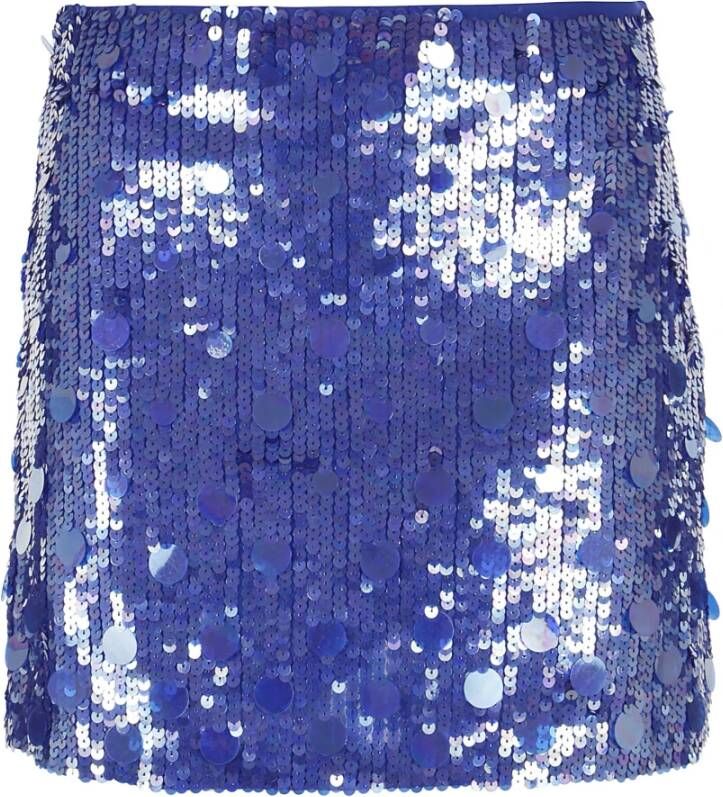 P.a.r.o.s.h. Full Paillettes Skirt , Blauw, Dames