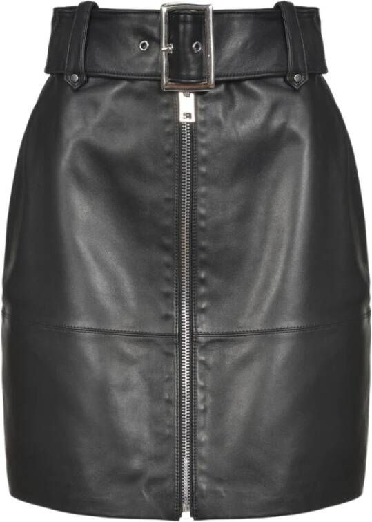 pinko 4 lederen rokcake , Zwart, Dames