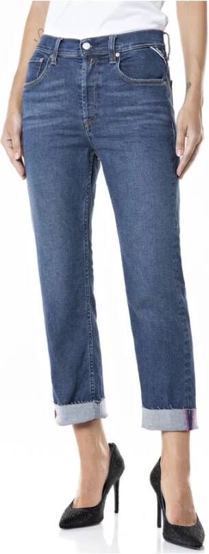 Replay Straight Jeans Blauw Dames