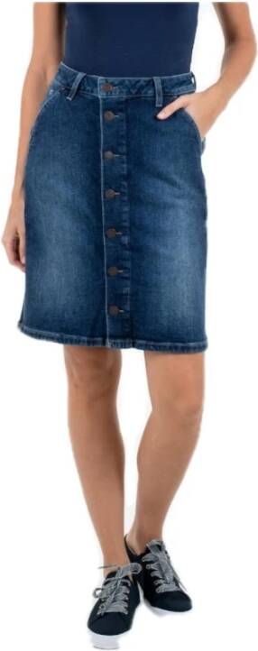Tommy Hilfiger Midi cowboy rokknoppen , Blauw, Dames