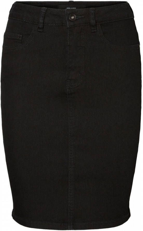 Vero Moda Kokerrok HW denim , Zwart, Dames