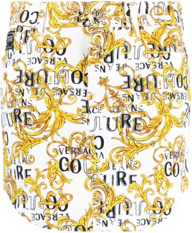 Versace Jeans Couture Women Clothing Skirts White Ss23 , Wit, Dames