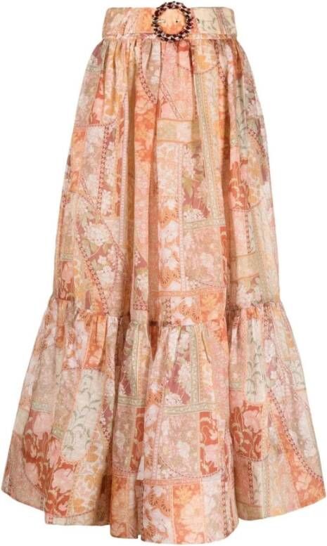 Zimmermann Maxi nederdel , Oranje, Dames