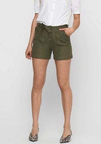 ONLY high waist straight fit short ONLVIVA groen