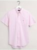 Gant overhemd korte mouw wit roze gerui Regular online kopen