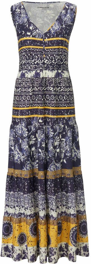 Green Cotton Mouwloze jerseyjurk 100% katoen print blauw