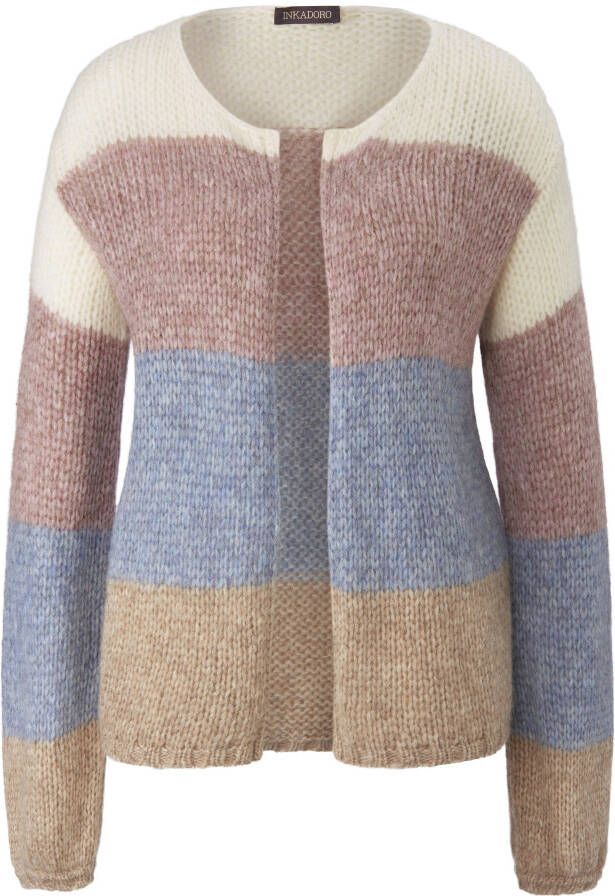 Inkadoro Vest streepmotief multicolour