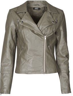 ONLY imitatieleren bikerjack Gemma groen